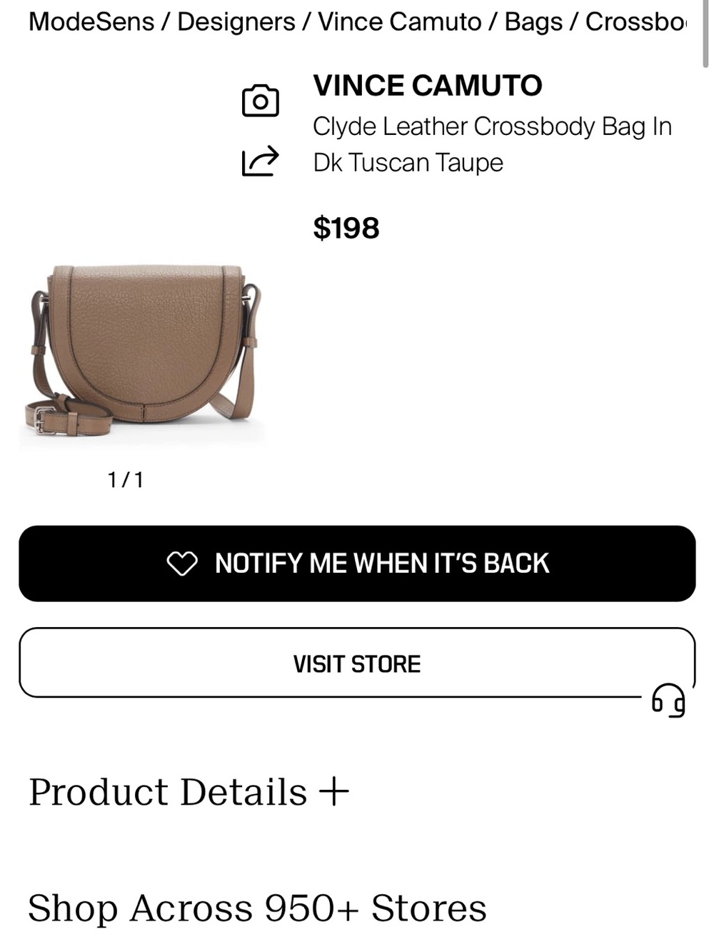 Vince Camuto Taupe Pebble Leather Crossbody Saddle Bag - Picture 8 of 14